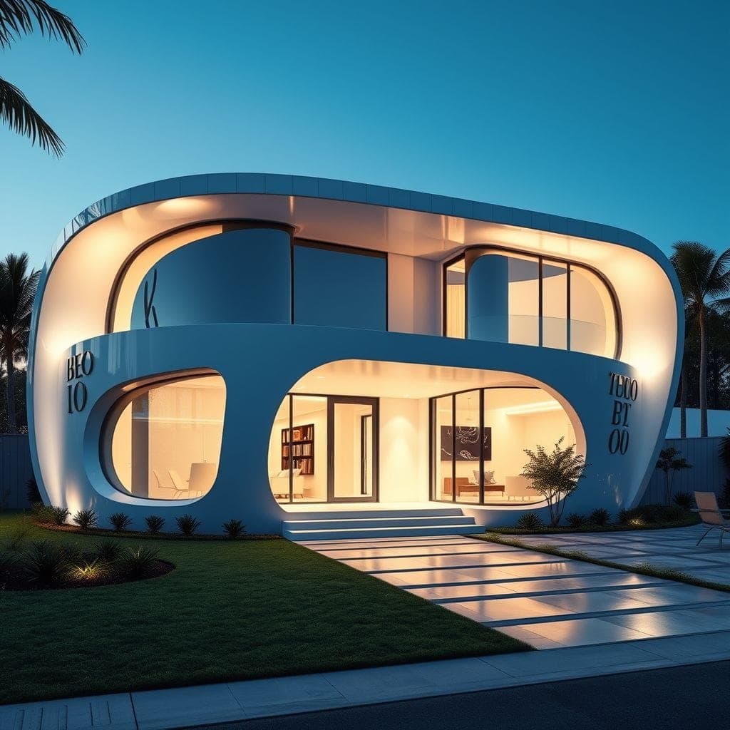 Futuristic House Exterior design example 1