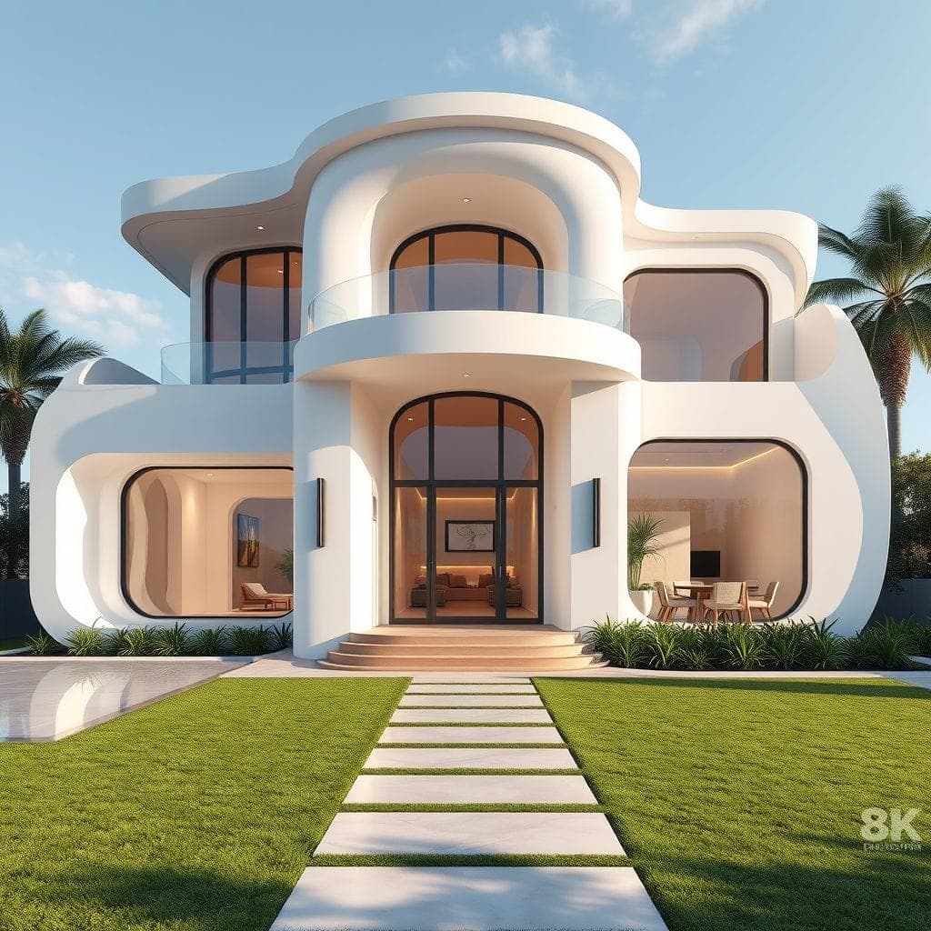 Futuristic House Exterior design example 4