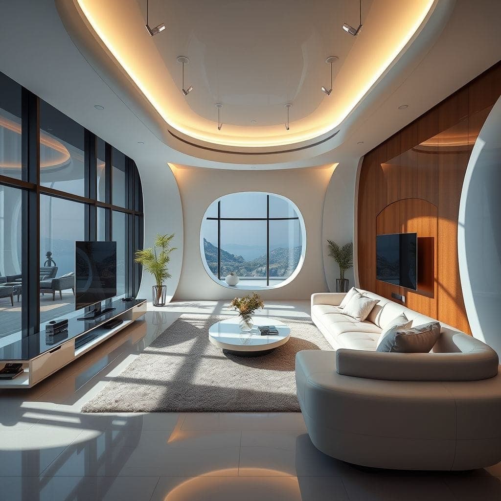 Futuristic Living Room design example 1