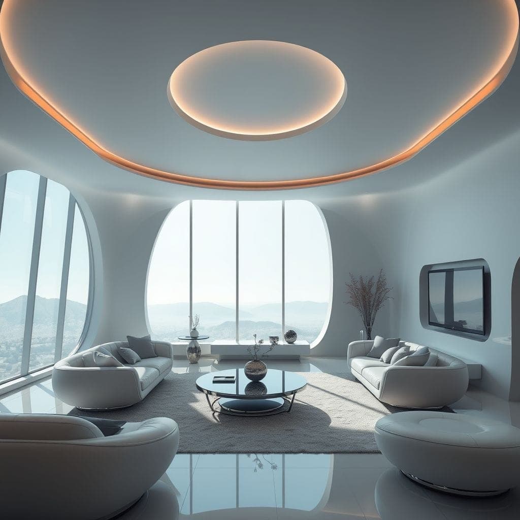 Futuristic Living Room design example 3
