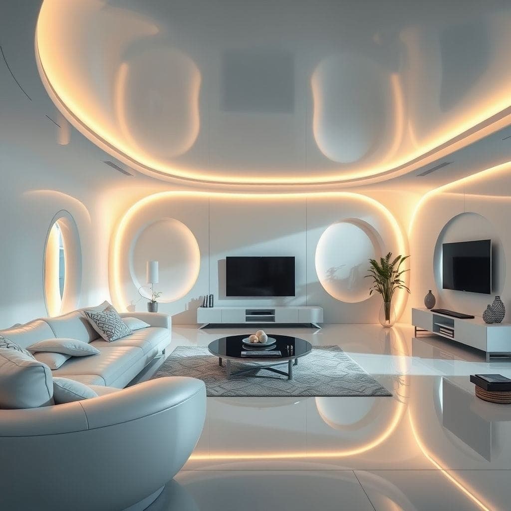 Futuristic Living Room design example 4