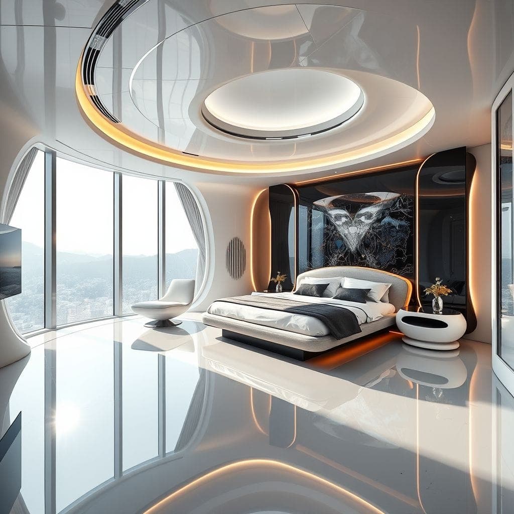 Futuristic Master Bedroom design example 3