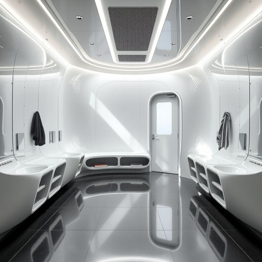 Futuristic Mudroom design example 1