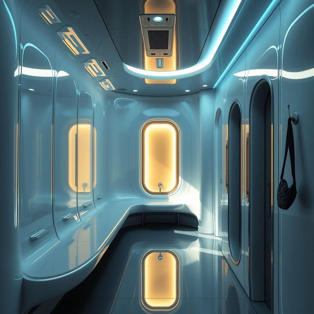 Futuristic Mudroom design example 2
