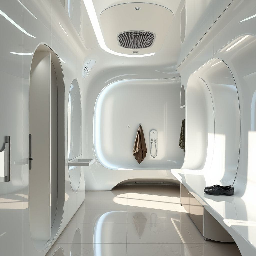 Futuristic Mudroom design example 3