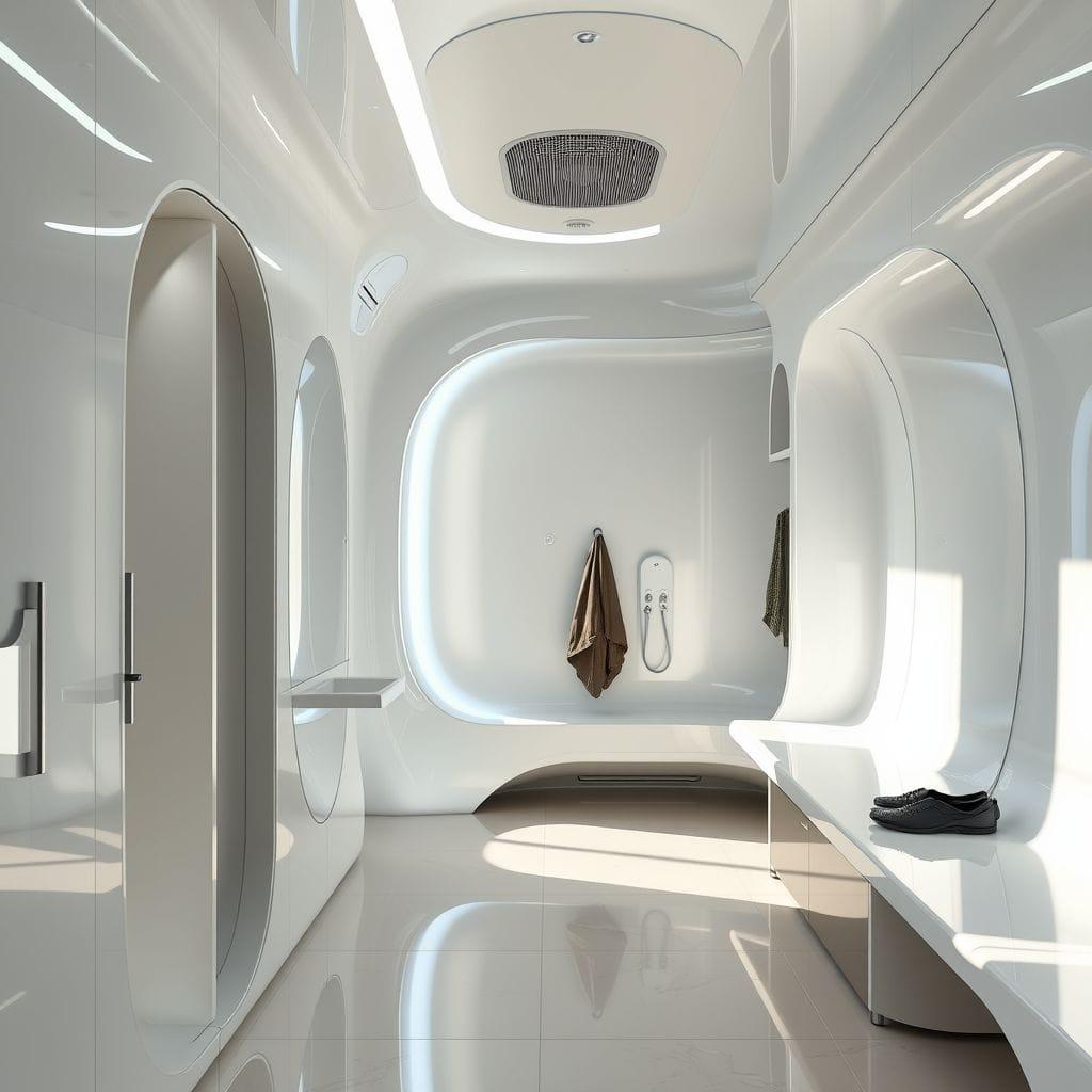 Futuristic Mudroom design example 3