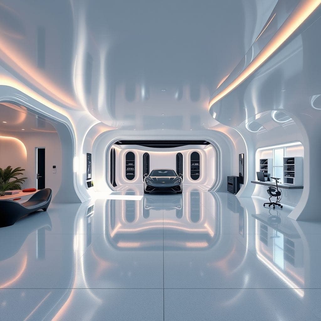 Futuristic Outdoor Garage design example 1