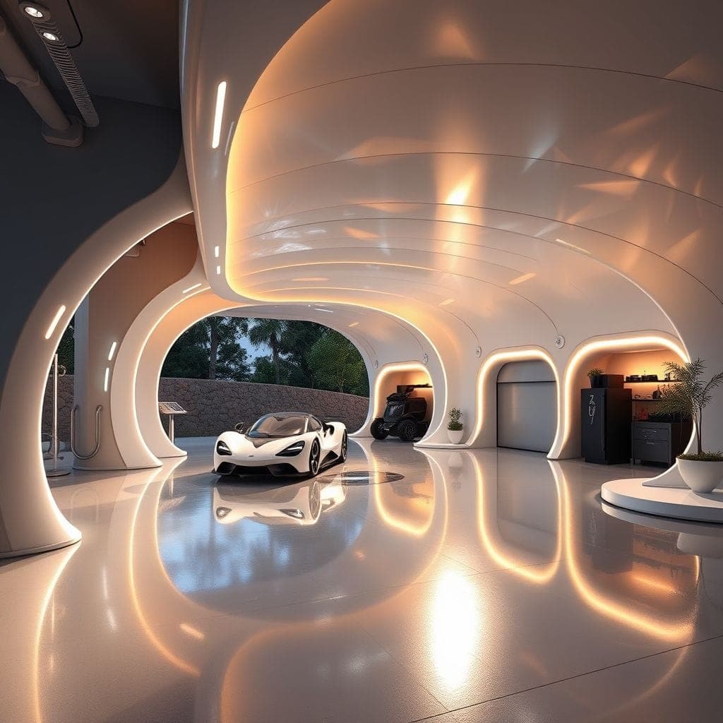 Futuristic Outdoor Garage design example 2