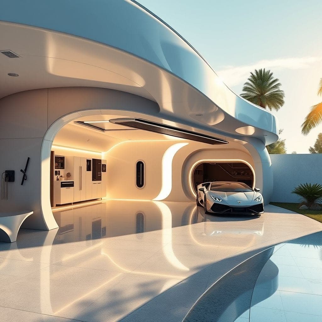 Futuristic Outdoor Garage design example 3