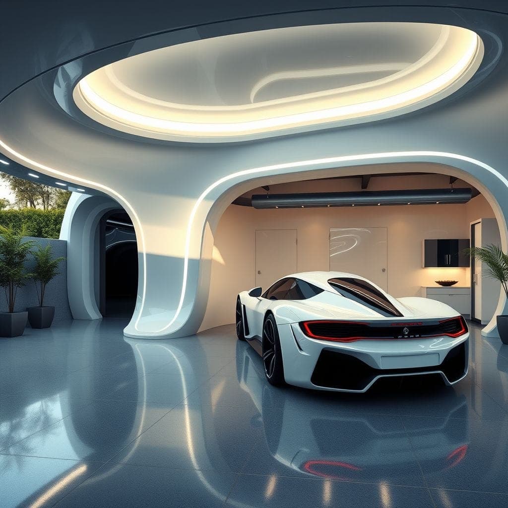 Futuristic Outdoor Garage design example 4