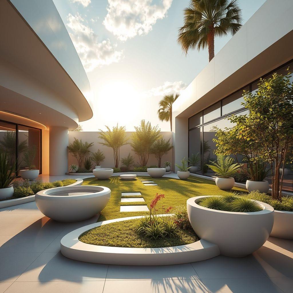 Futuristic Outdoor Garden design example 2