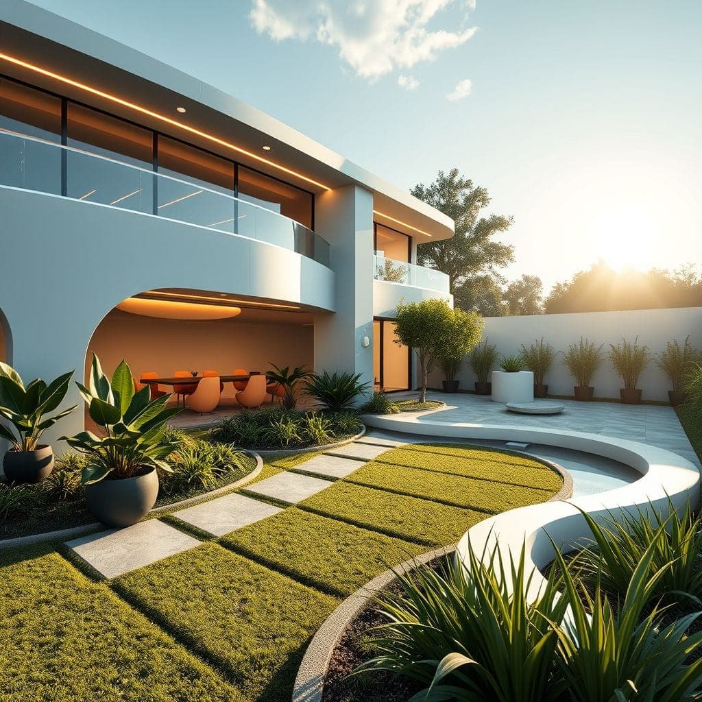 Futuristic Outdoor Garden design example 3