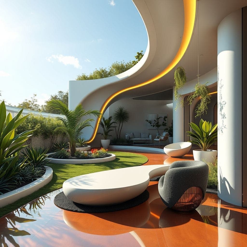 Futuristic Outdoor Garden design example 4