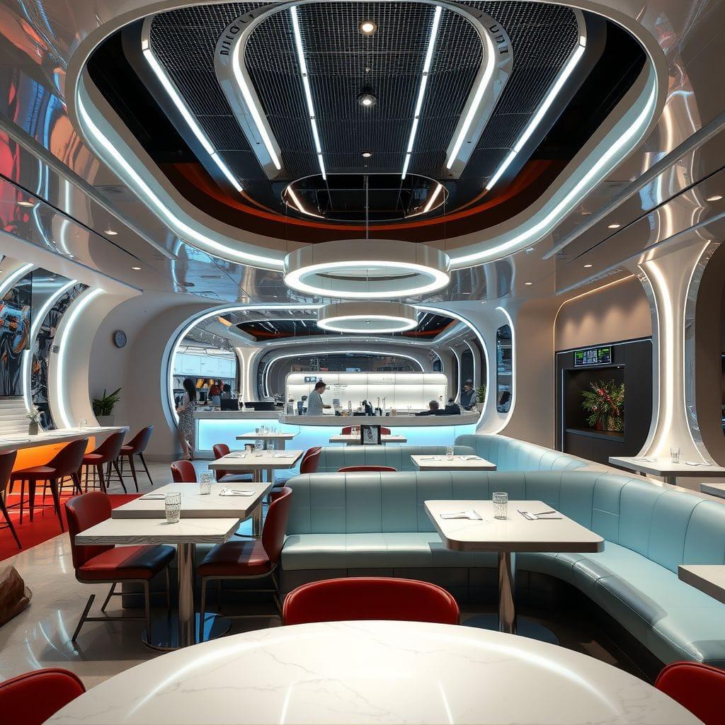Futuristic Restaurant design example 3