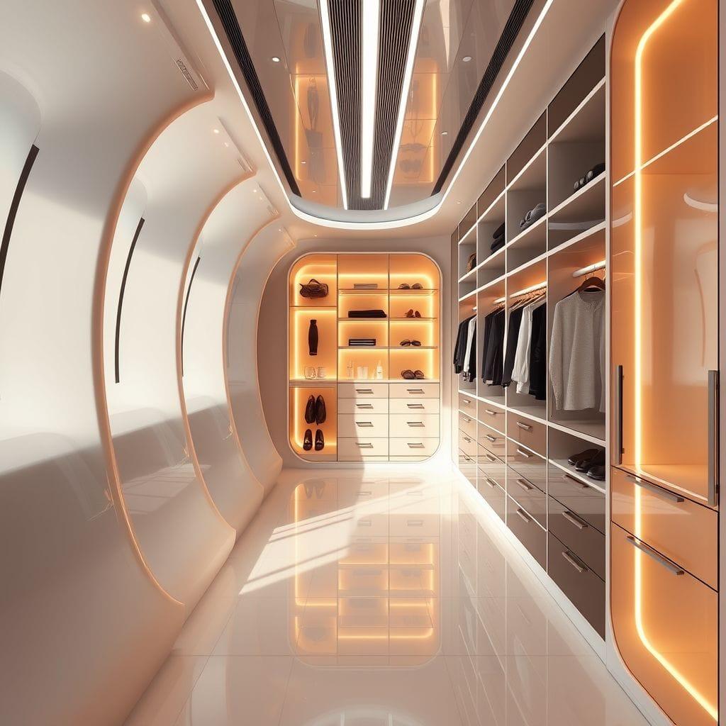 Futuristic Walk-in Closet design example 1