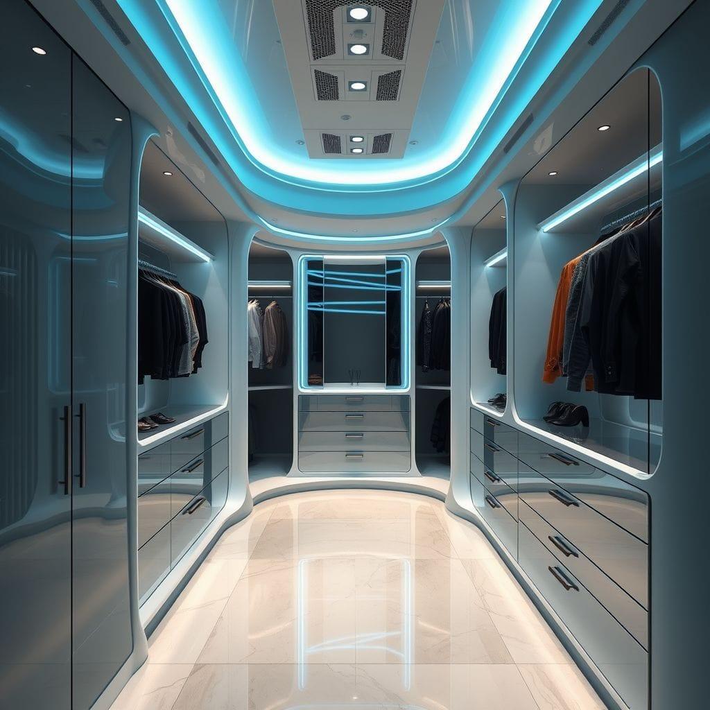 Futuristic Walk-in Closet design example 4