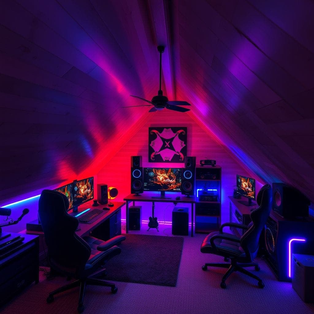 Gaming Room Attic design example 1