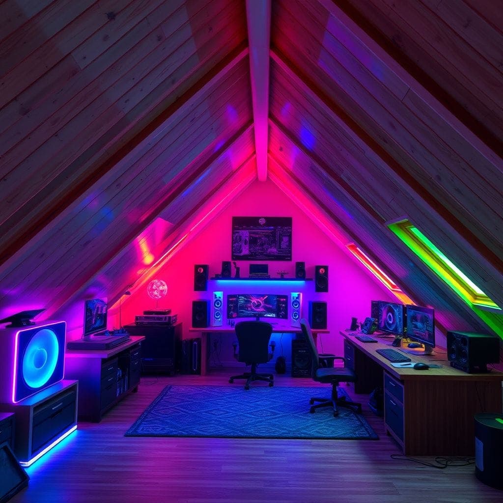 Gaming Room Attic design example 3