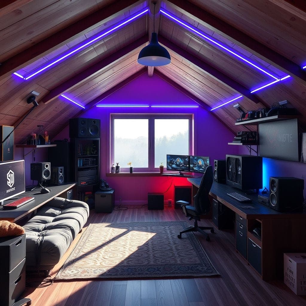 Gaming Room Attic design example 4