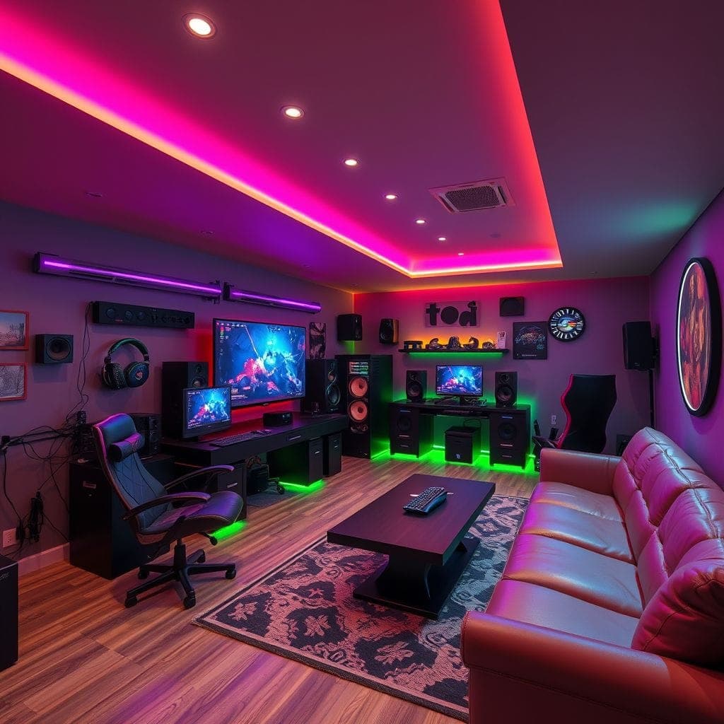 Gaming Room Basement design example 2