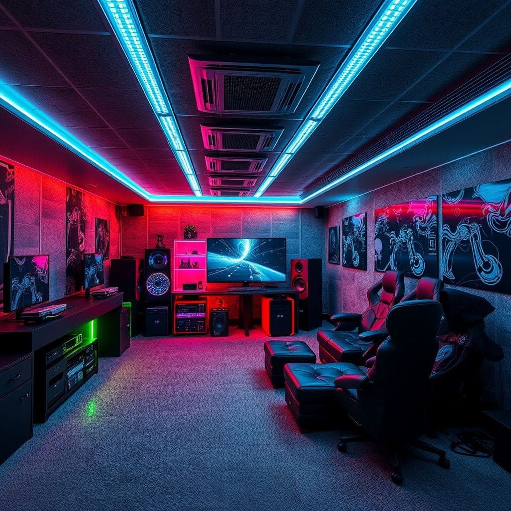 Gaming Room Basement design example 3