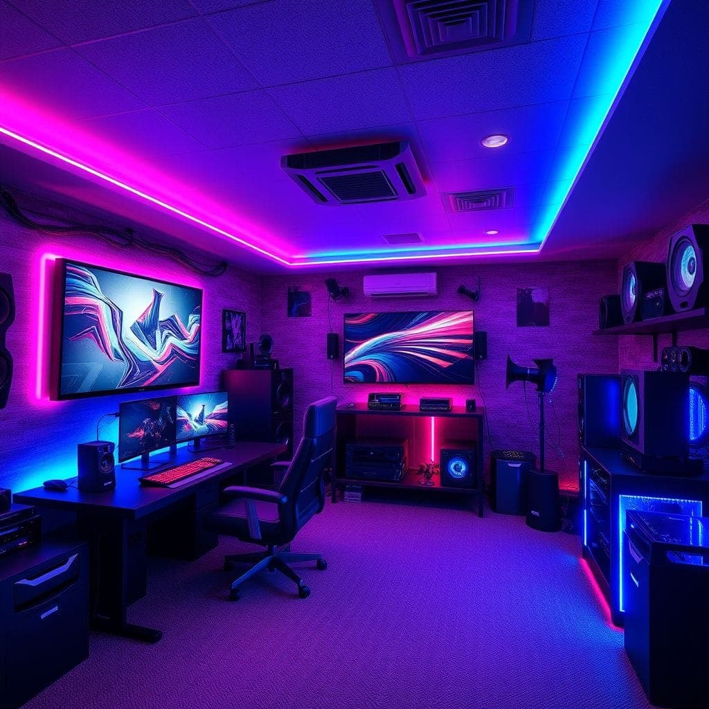 Gaming Room Basement design example 4