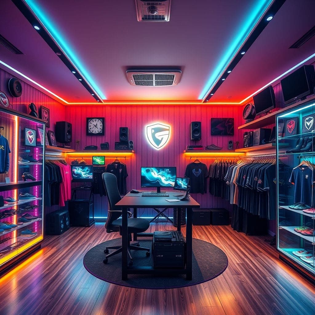 Gaming Room Clothing Store design example 3