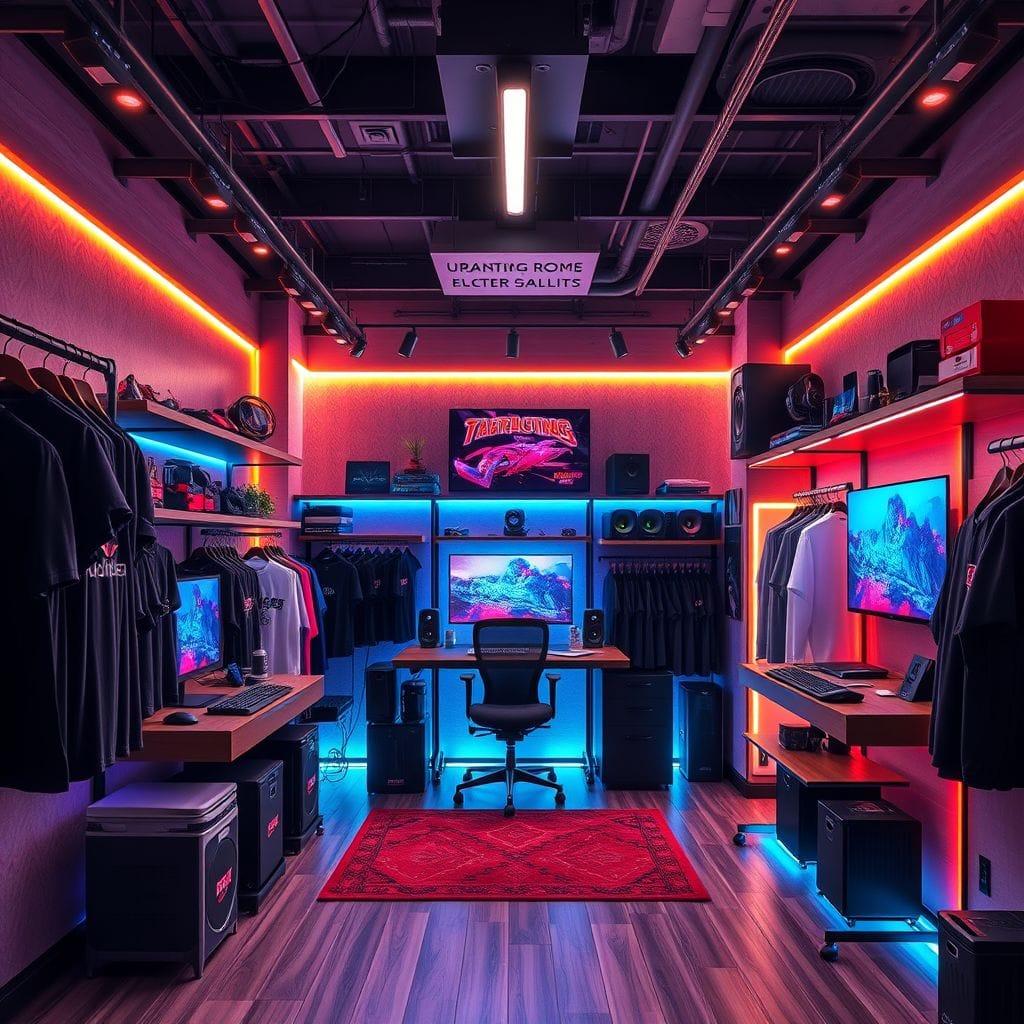 Gaming Room Clothing Store design example 4
