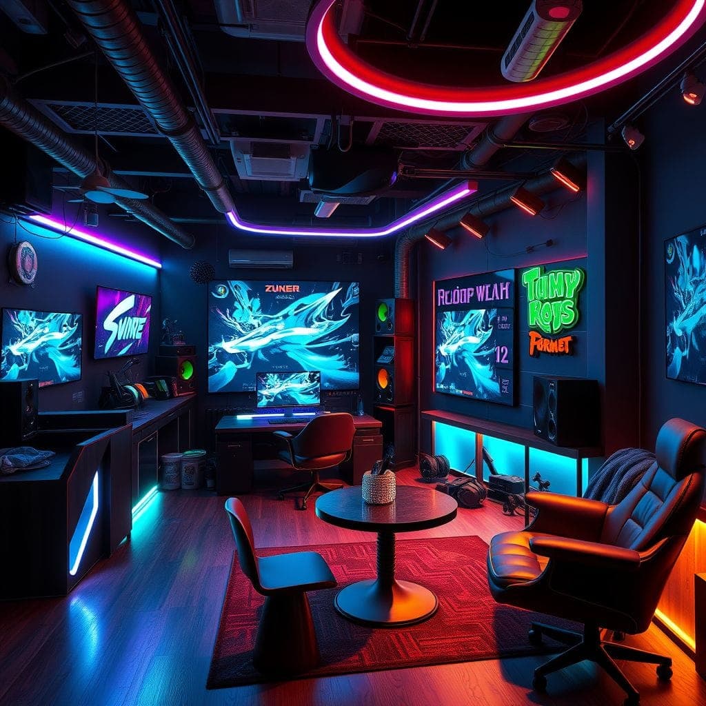 Gaming Room Coffee Shop design example 2
