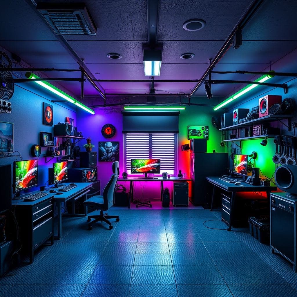 Gaming Room Garage design example 2