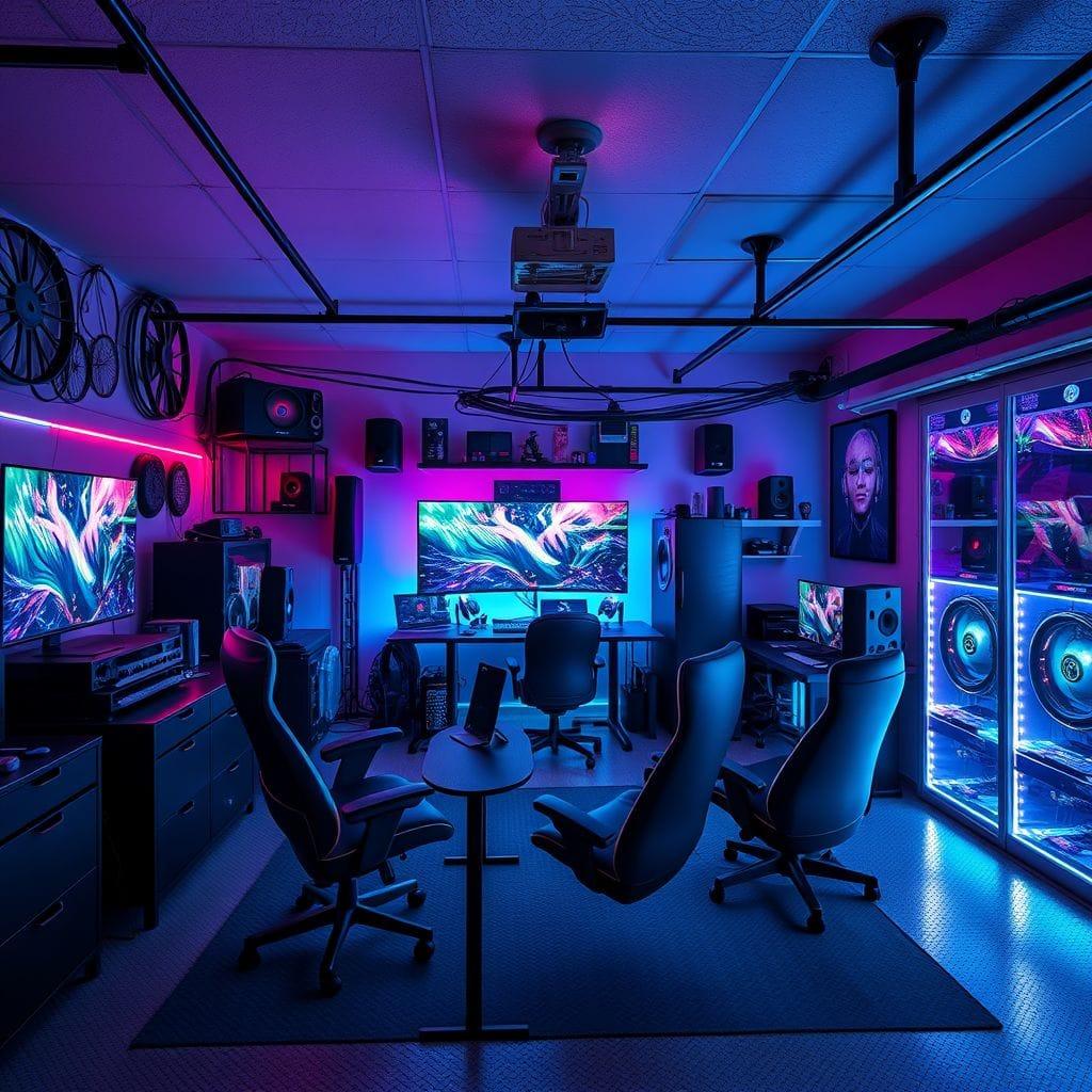 Gaming Room Garage design example 3
