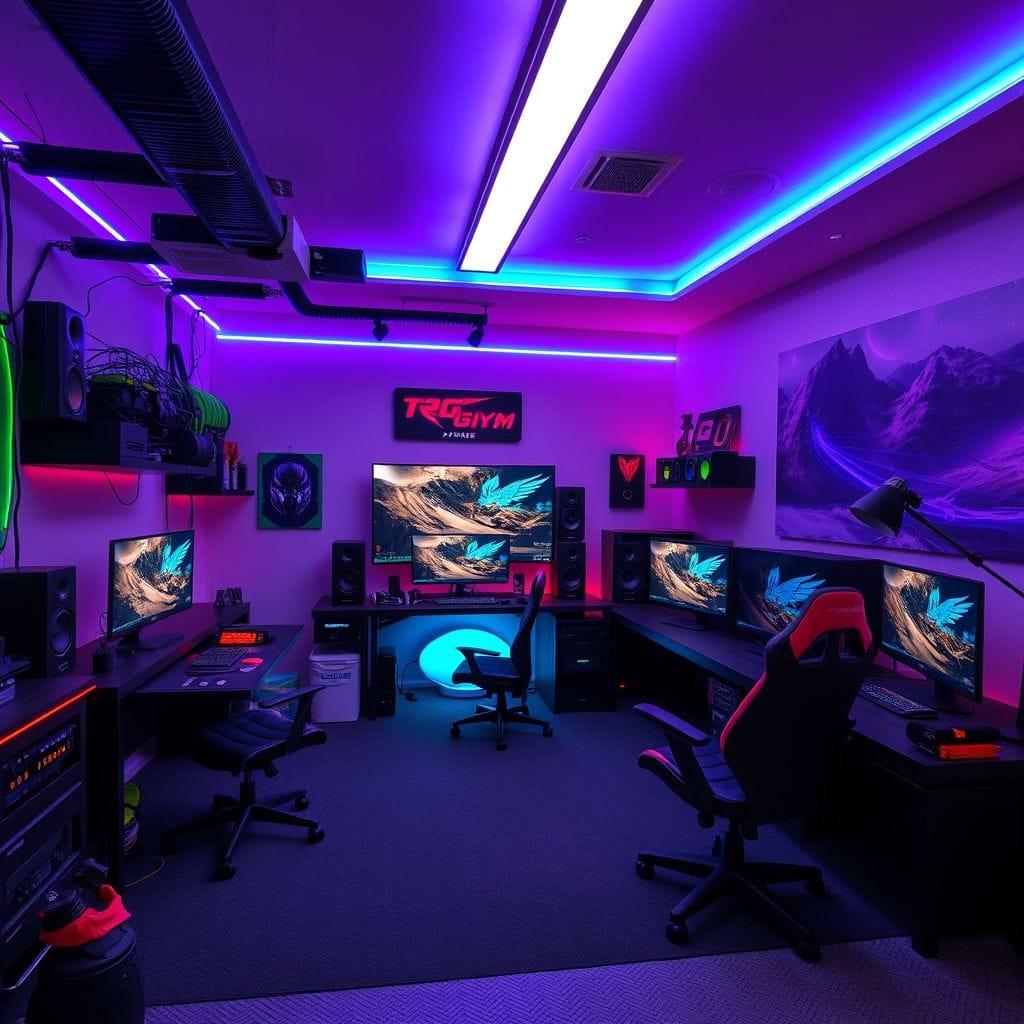 Gaming Room Garage Gym design example 1
