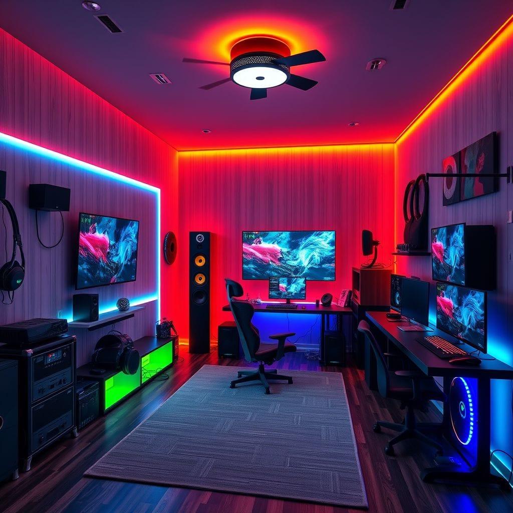 Gaming Room Home Gym design example 1
