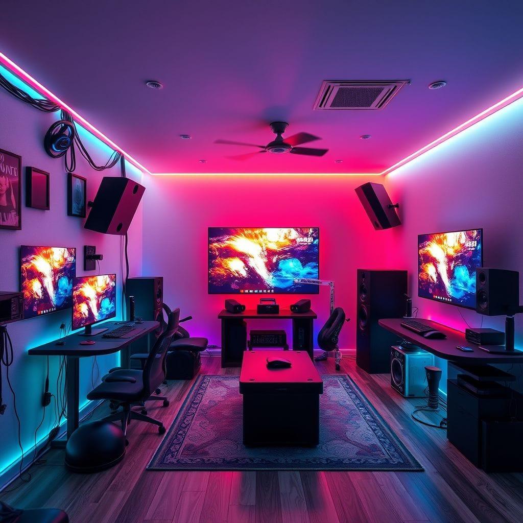 Gaming Room Home Gym design example 2