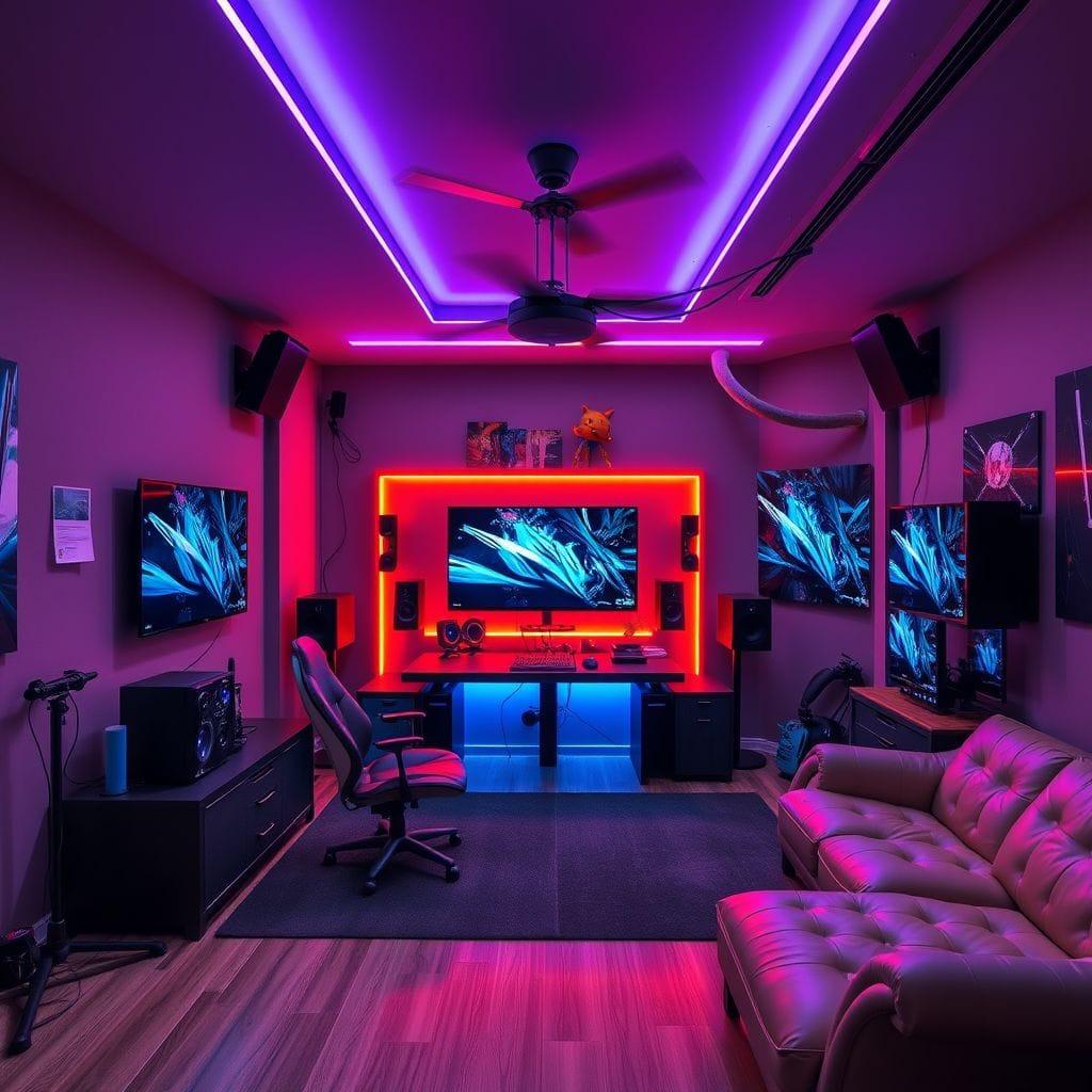 Gaming Room Home Gym design example 3