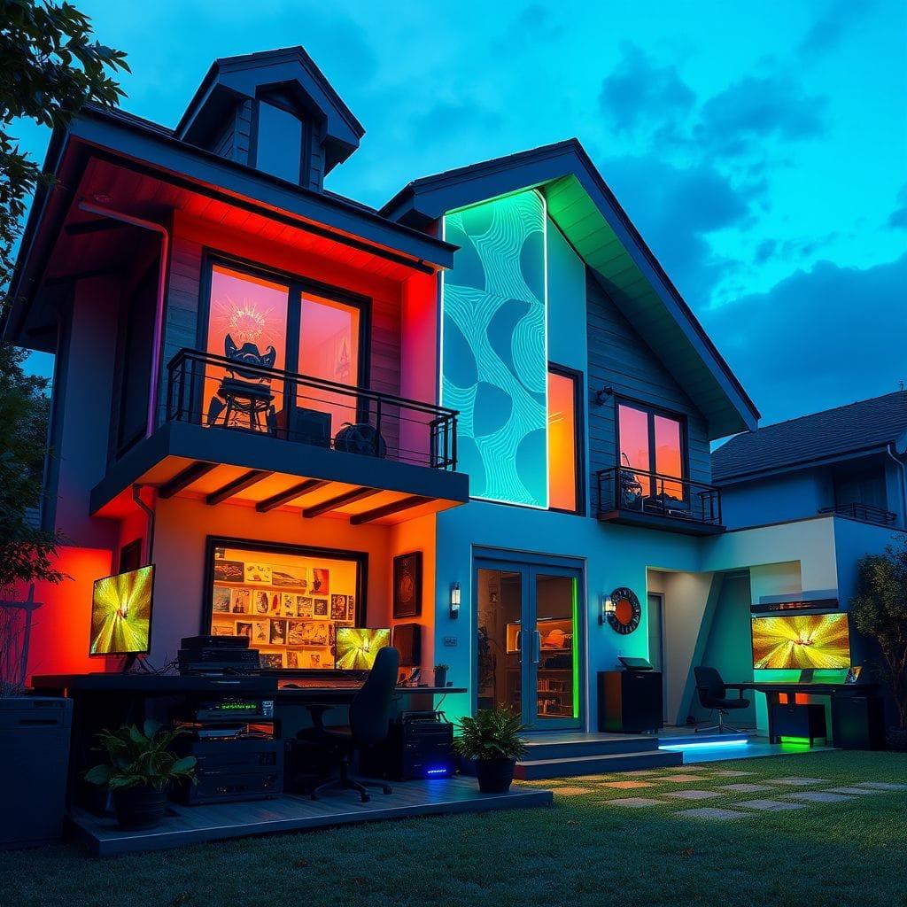 Gaming Room House Exterior design example 1