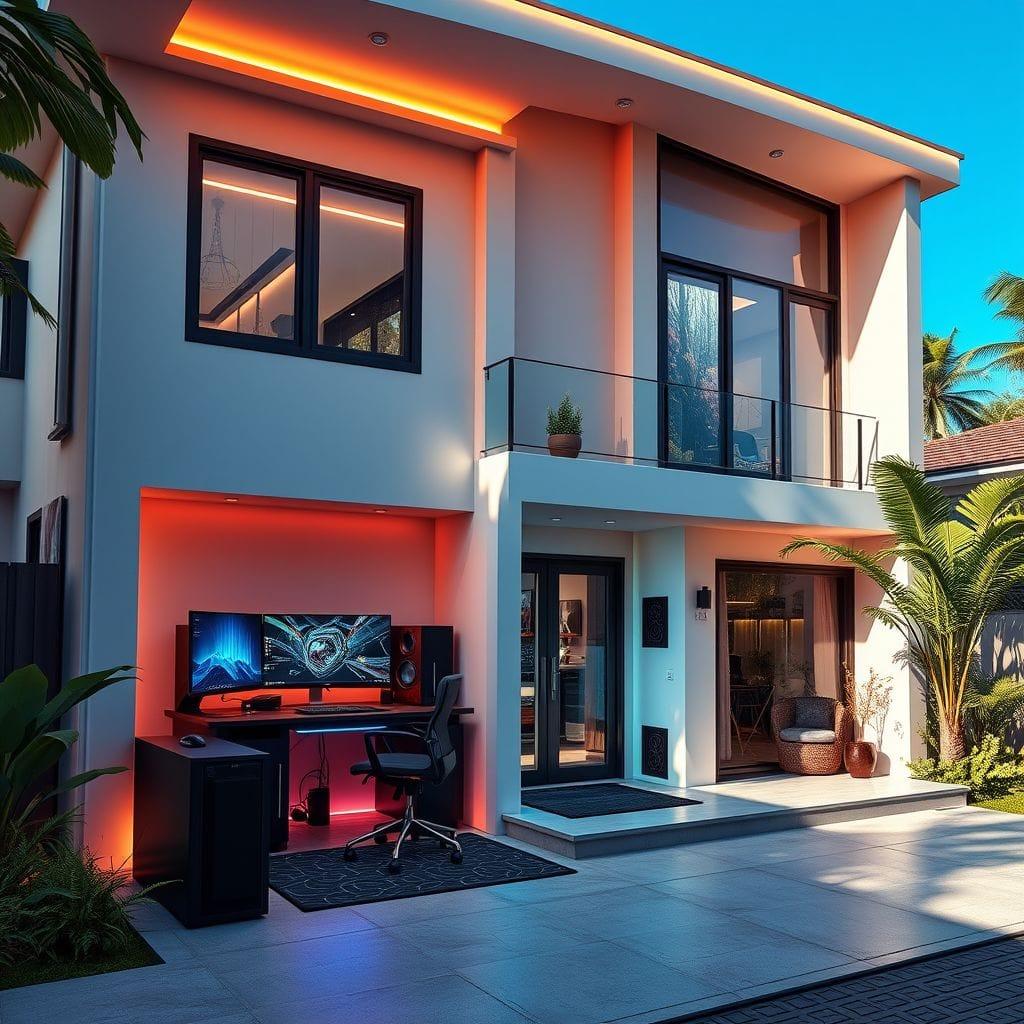 Gaming Room House Exterior design example 2