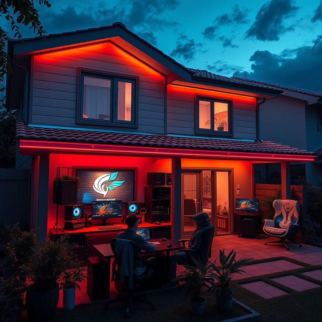 Gaming Room House Exterior design example 3