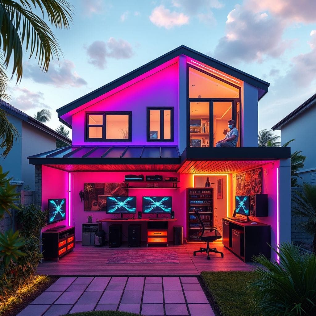 Gaming Room House Exterior design example 4