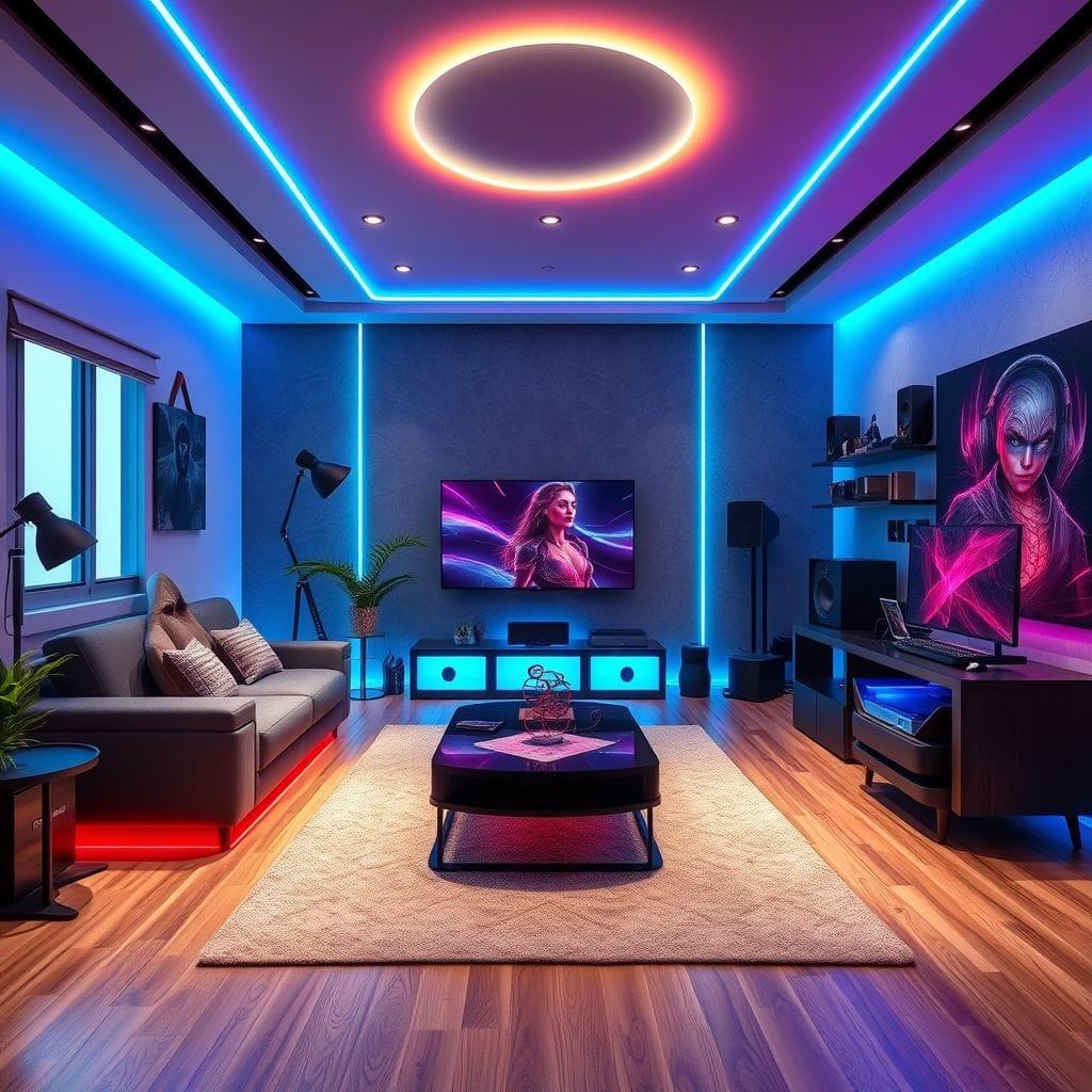 Gaming Room Living Room design example 1