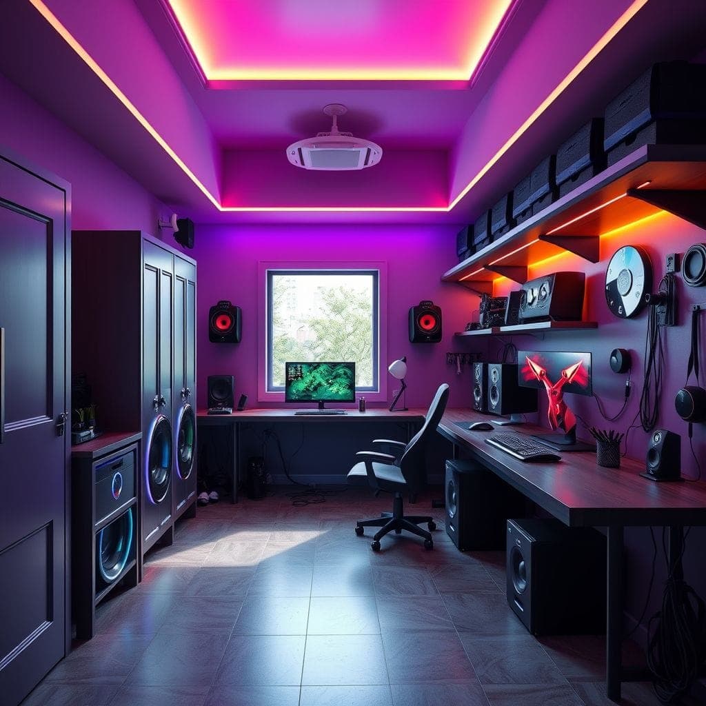 Gaming Room Mudroom design example 4