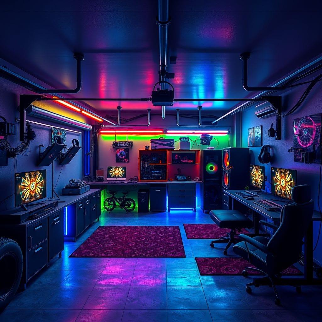 Gaming Room Outdoor Garage design example 1