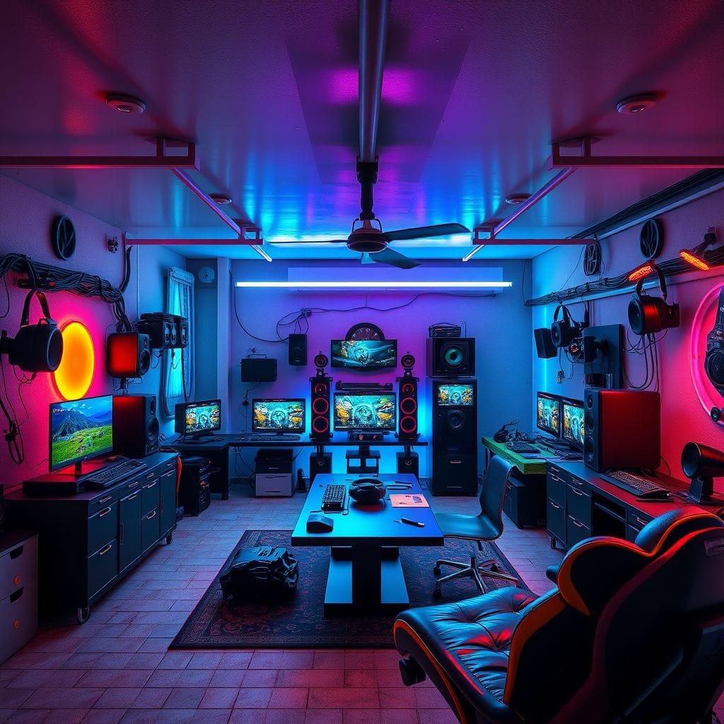 Gaming Room Outdoor Garage design example 3