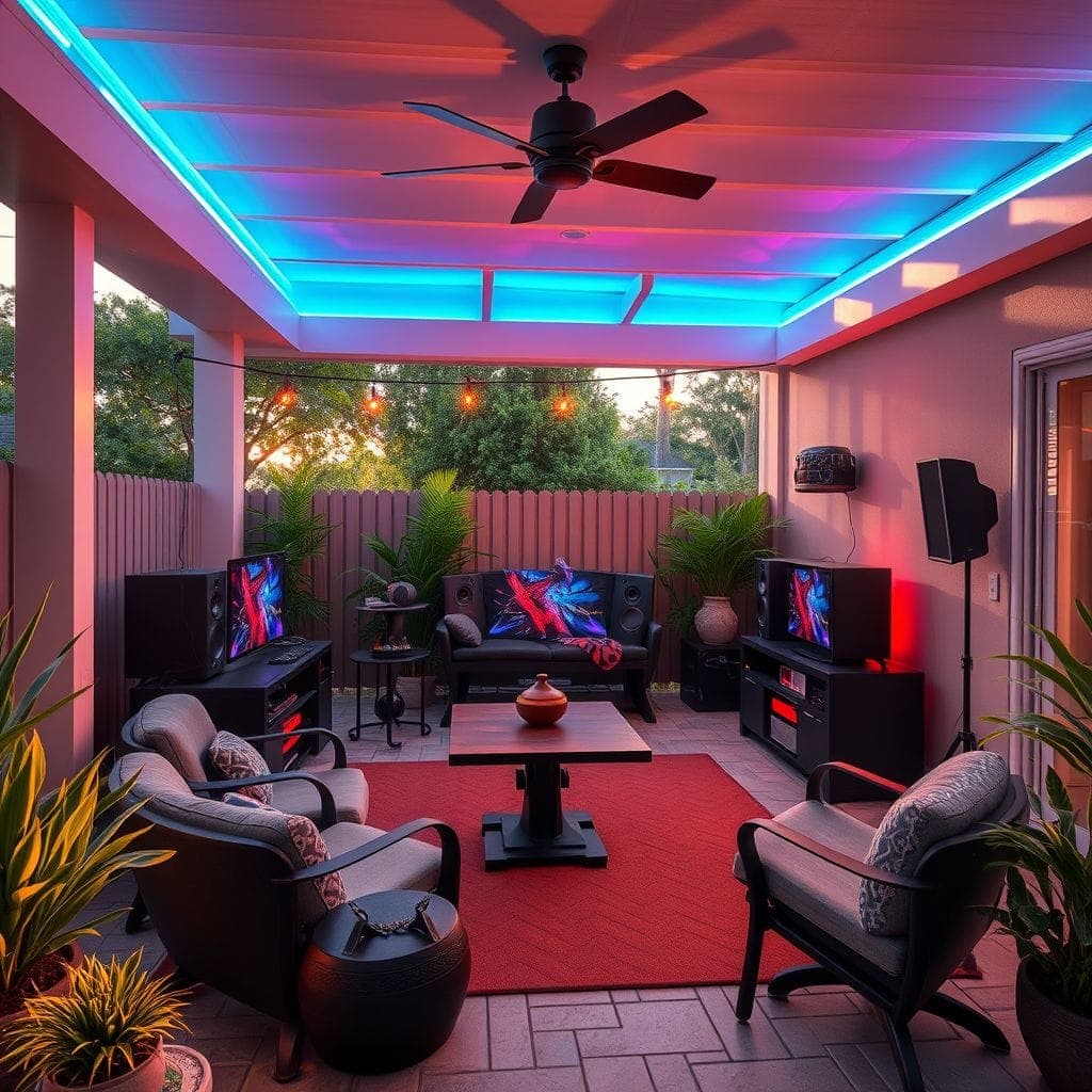 Gaming Room Outdoor Patio design example 4