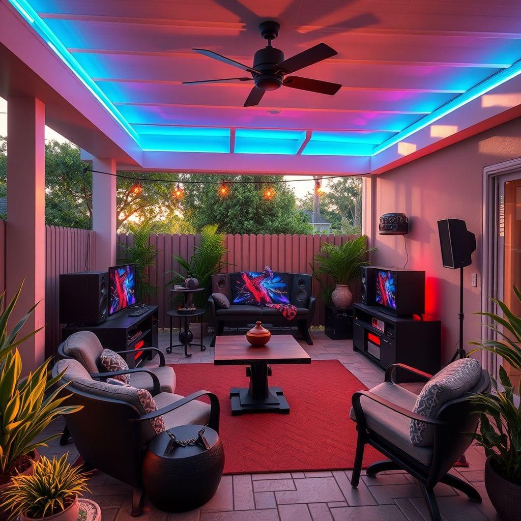 Gaming Room Outdoor Patio design example 4