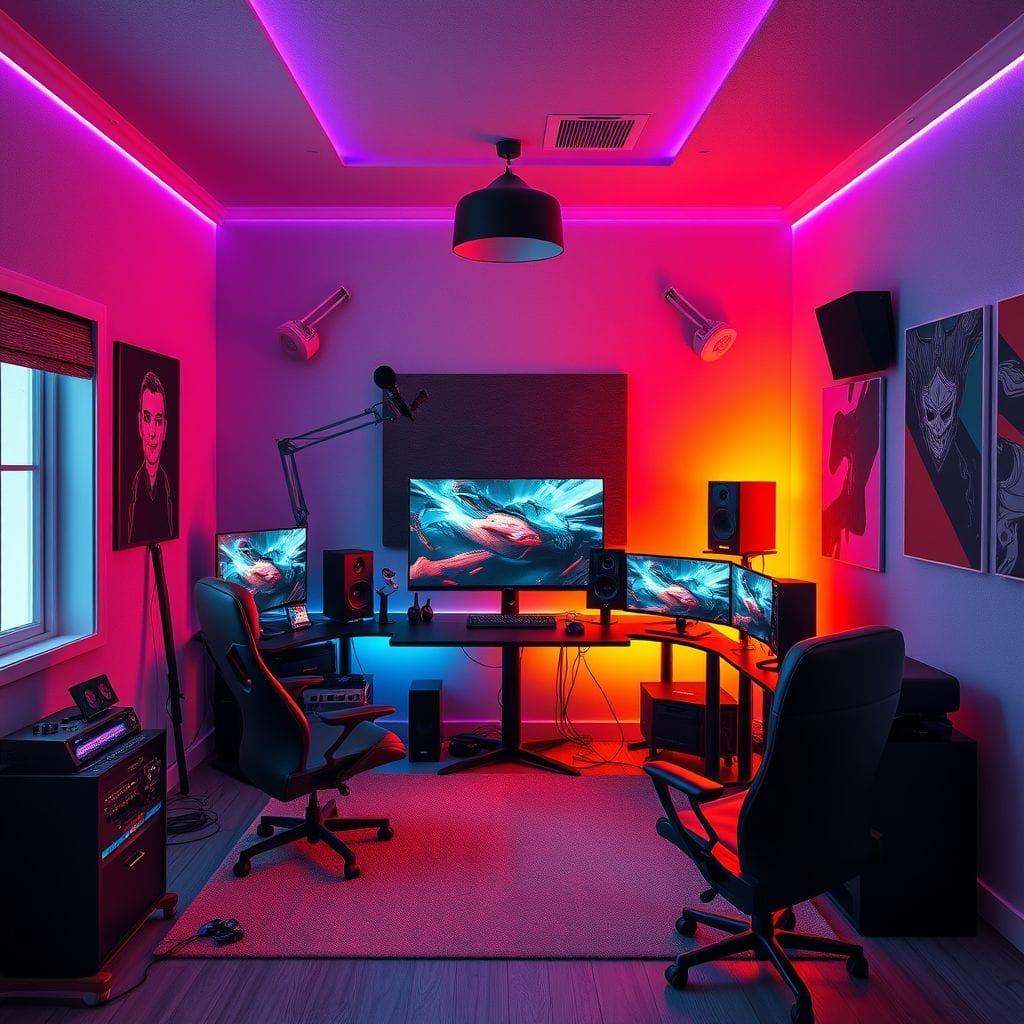 Gaming Room Podcast Studio design example 1