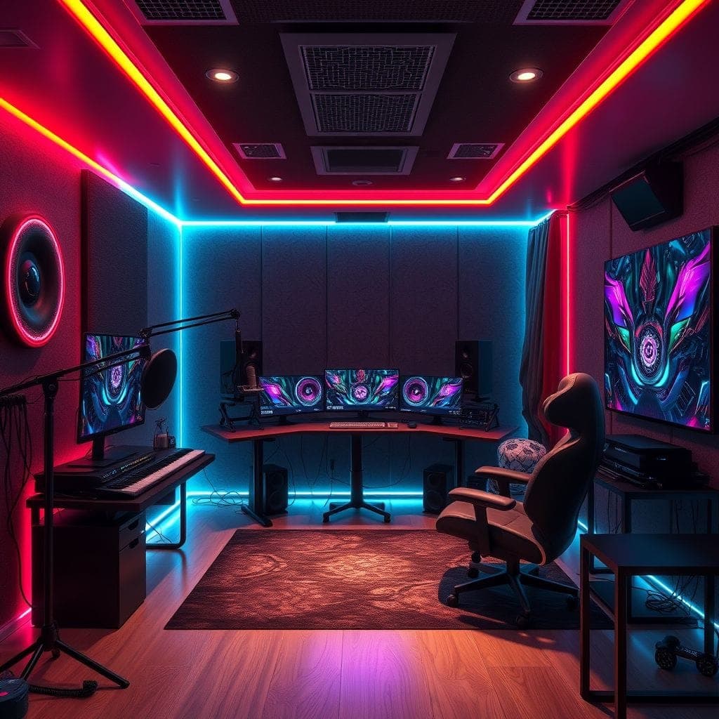 Gaming Room Podcast Studio design example 4