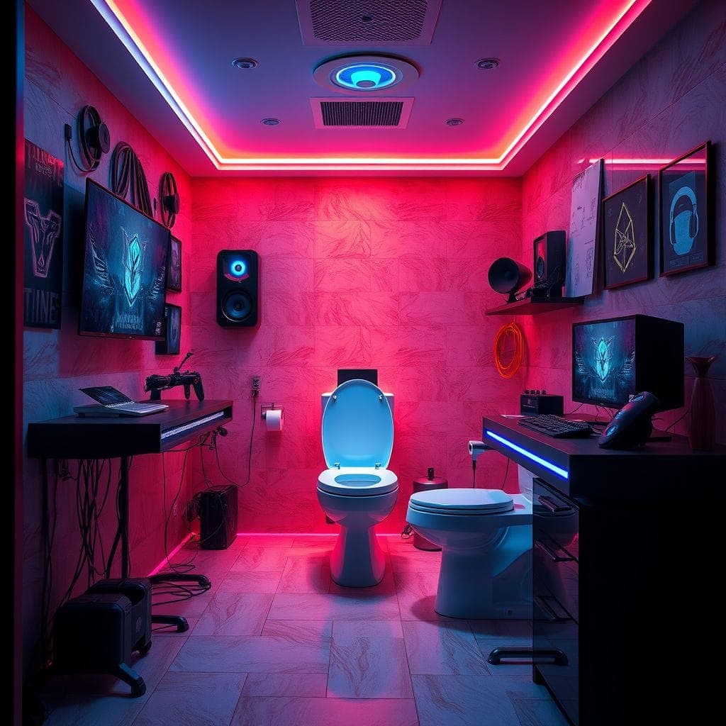 Gaming Room Toilet design example 2