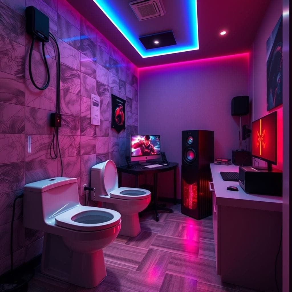 Gaming Room Toilet design example 3