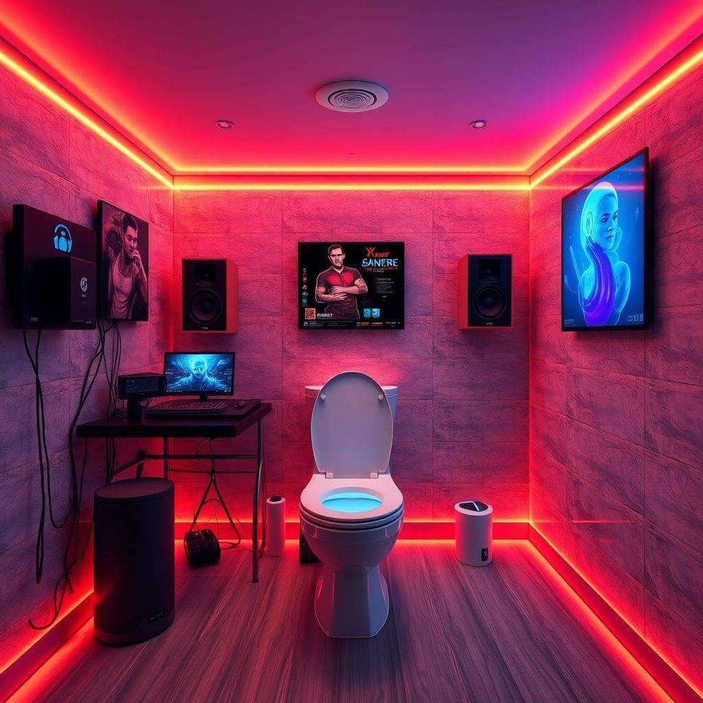 Gaming Room Toilet design example 4